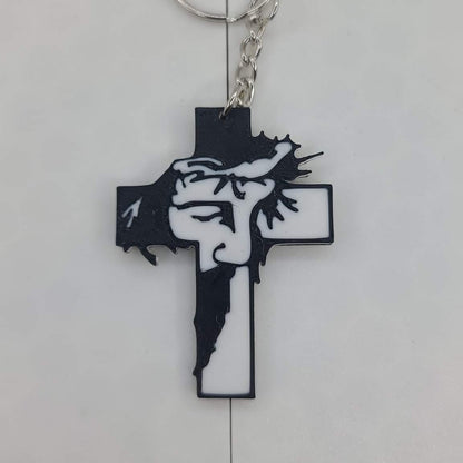 Jesus Cross Keychain - Erratically Eccentric Creations
