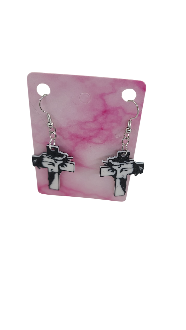 Jesus Cross Earrings - 3D Printed Earrings!