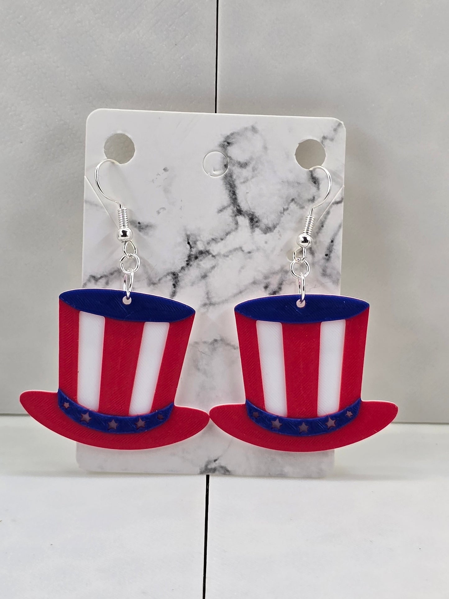 Uncle Sam's Top Hat Earrings - 3D Printed Earrings!