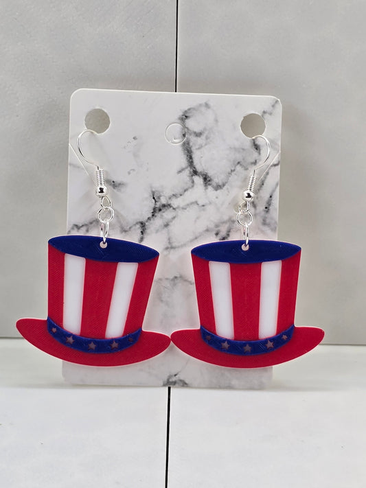 Uncle Sam's Top Hat Earrings - 3D Printed Earrings!