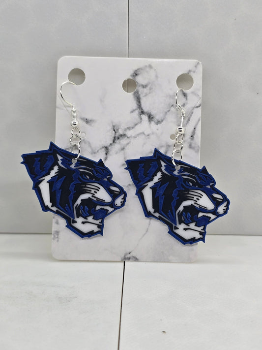 KA Tigers Mascot Earrings - Erratically Eccentric Creations