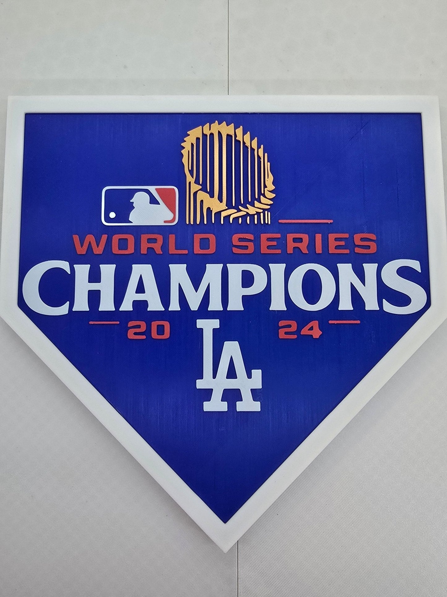 LA Dodgers World series Plaque 3D Printed - Erratically Eccentric Creations
