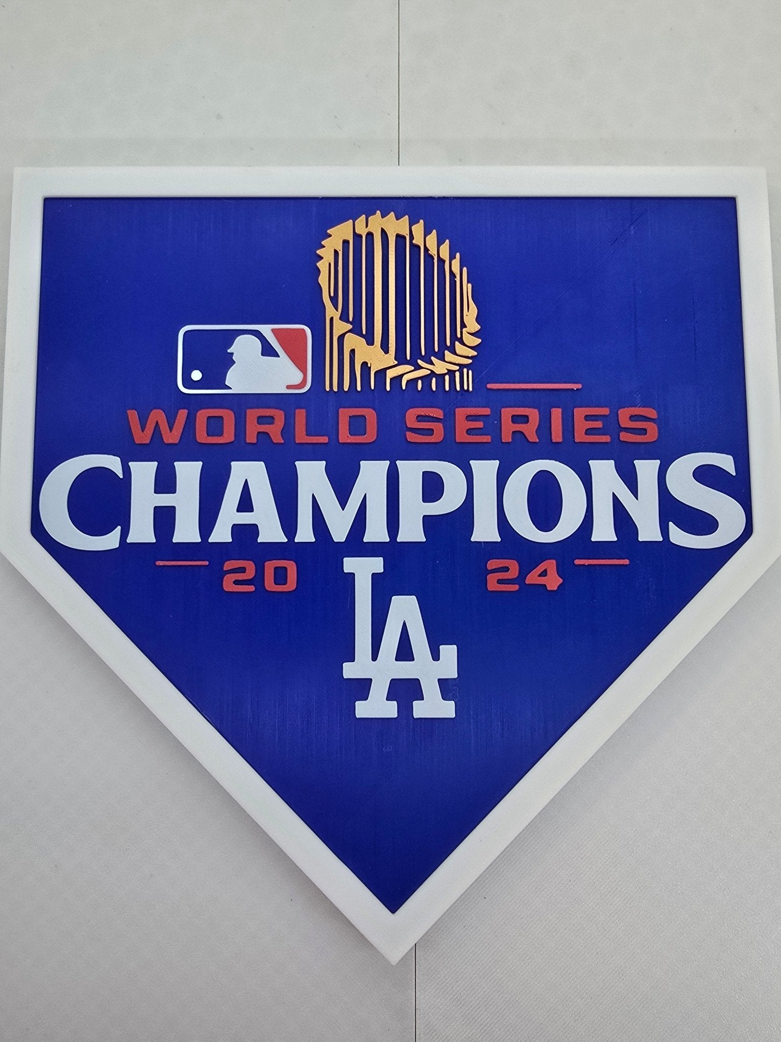 LA Dodgers World series Plaque 3D Printed - Erratically Eccentric Creations
