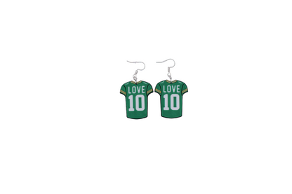 Parsons and Love Jersey Earrings (Green Bay Packers)