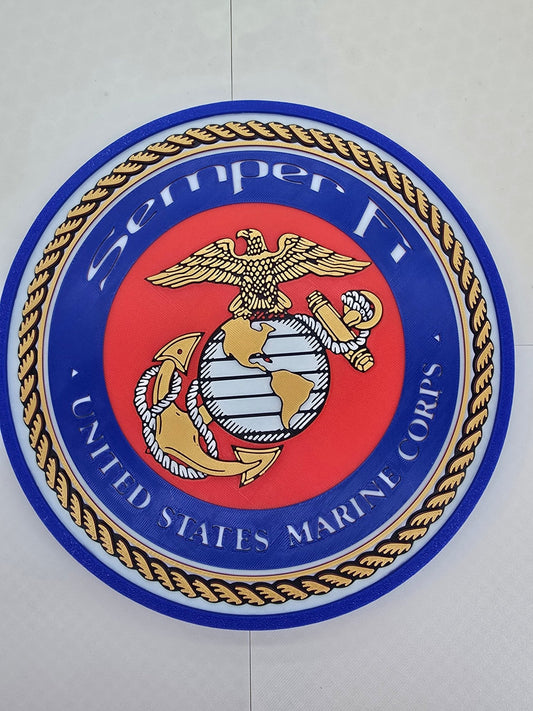 Marine Semper Fi Plaque 3D Printed - Erratically Eccentric Creations