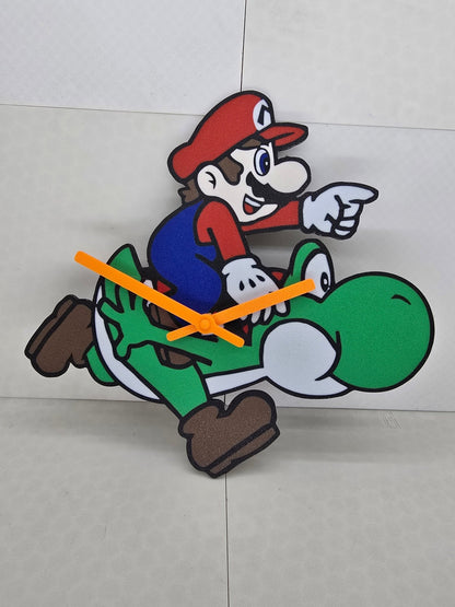 Mario Riding Yoshi Clock - Erratically Eccentric Creations