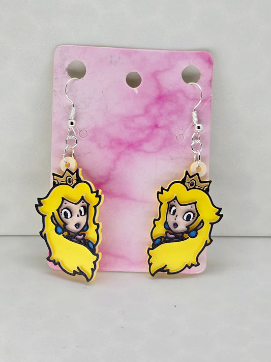 Gamer Peach Head Earrings