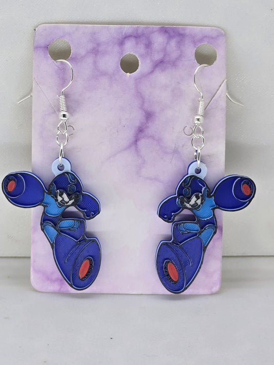 Megaman Earrings - Erratically Eccentric Creations