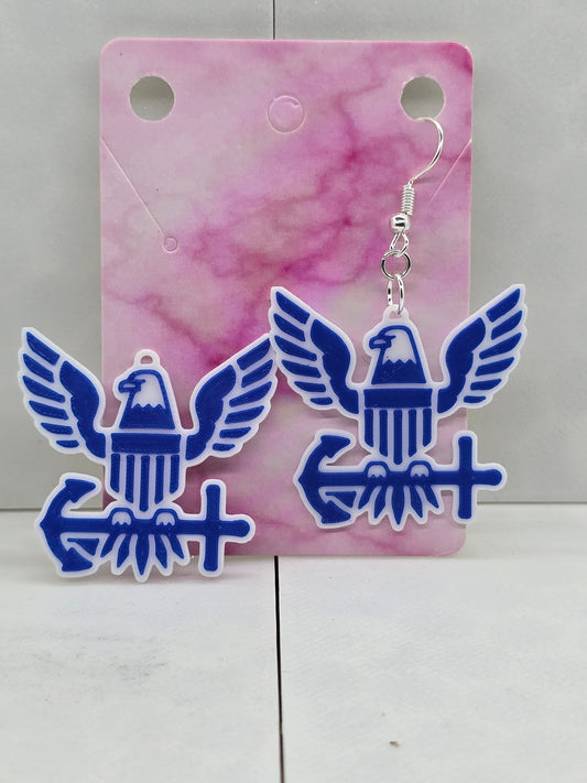 Navy Earrings - 3D Printed Earrings!