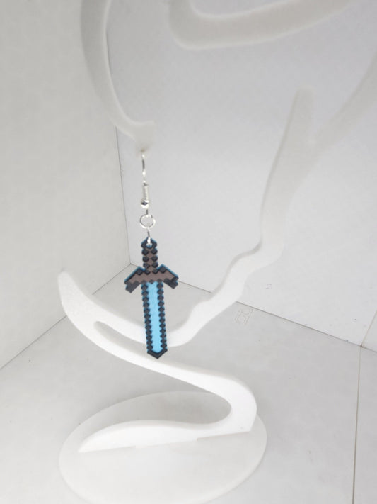 Minecraft Sword Earrings - 3D Printed