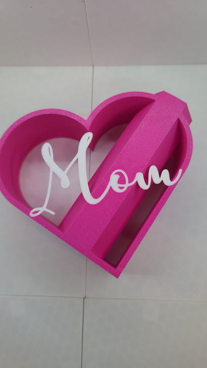 Mom Heart Vase (Or Pen Holder) - Erratically Eccentric Creations