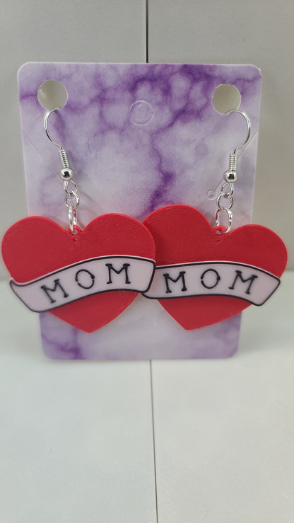 Mom Banner Earrings - 3D Printed Earrings!