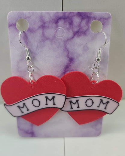 Mom Banner Earrings - 3D Printed Earrings!