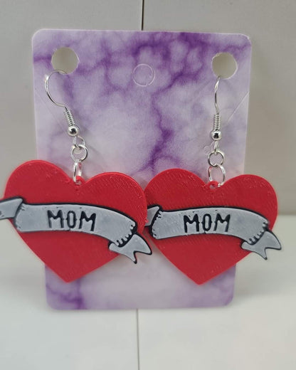Mom Tattoo Earrings - 3D Printed Earrings!
