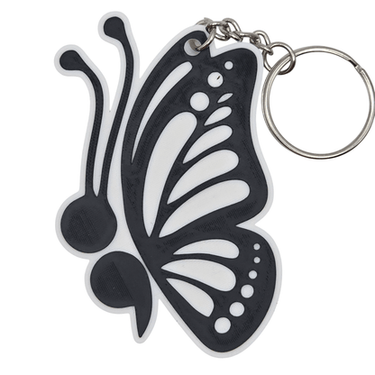Monarch Side View Semicolon Keychain - Erratically Eccentric Creations