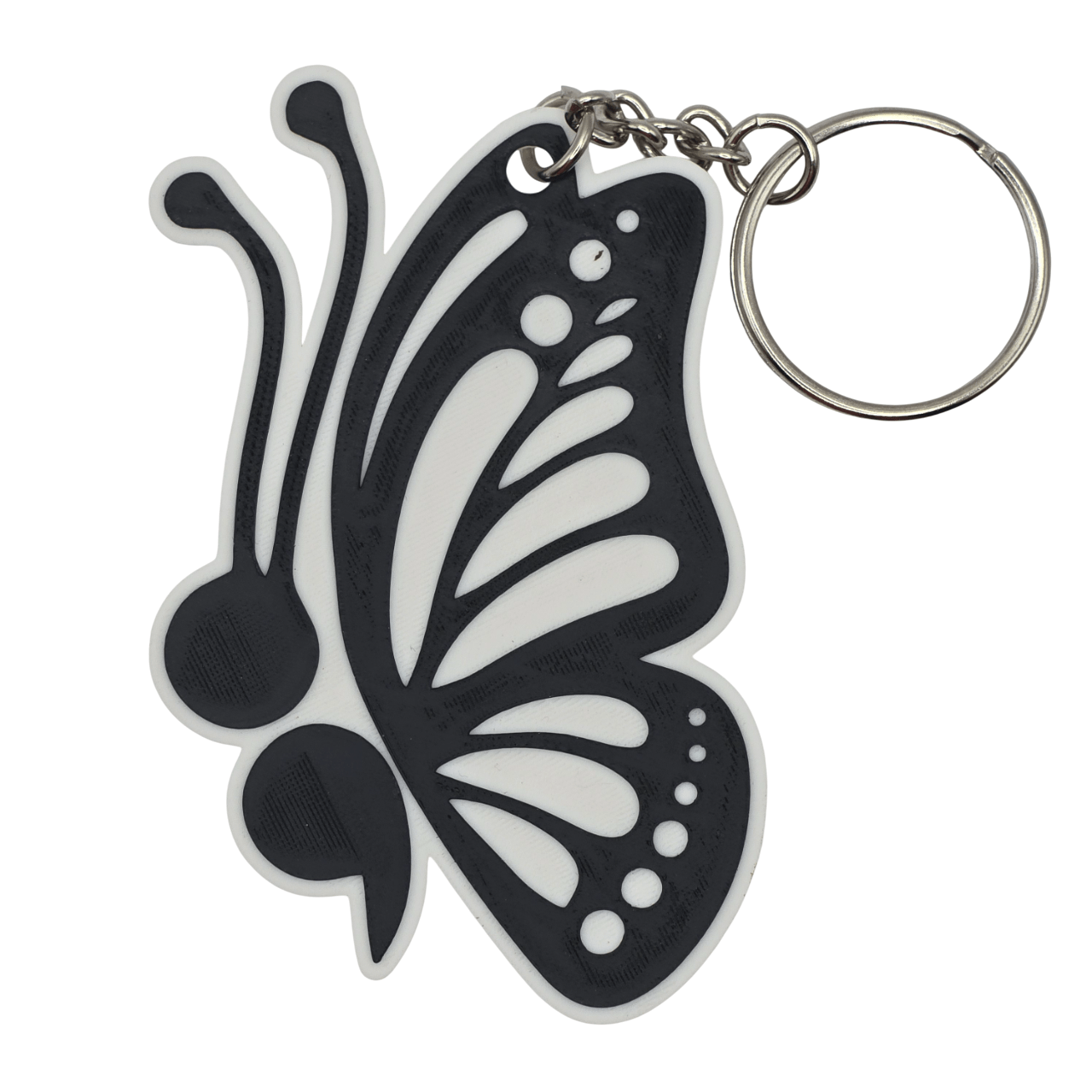 Monarch Side View Semicolon Keychain - Erratically Eccentric Creations