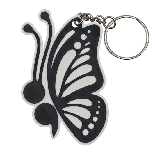 Monarch Side View Semicolon Keychain - Erratically Eccentric Creations