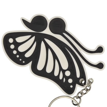 Monarch Side View Semicolon Keychain - Erratically Eccentric Creations