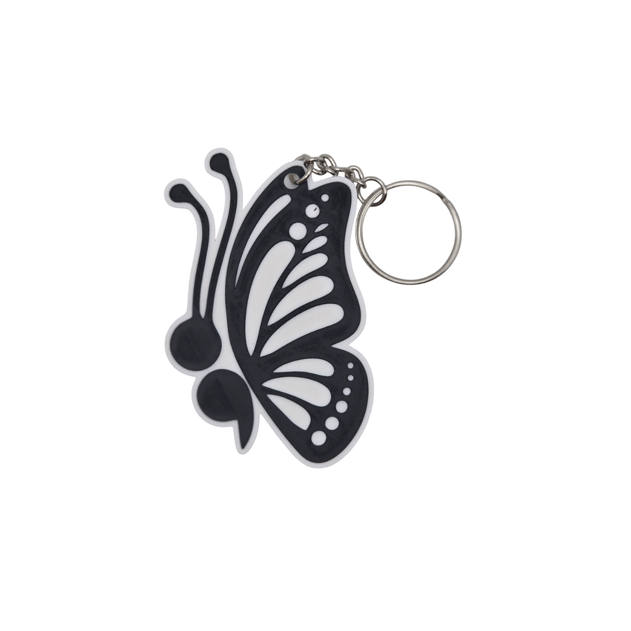 Monarch Side View Semicolon Keychain - Erratically Eccentric Creations