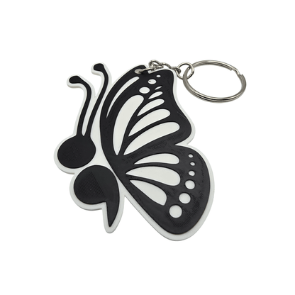 Monarch Side View Semicolon Keychain - Erratically Eccentric Creations