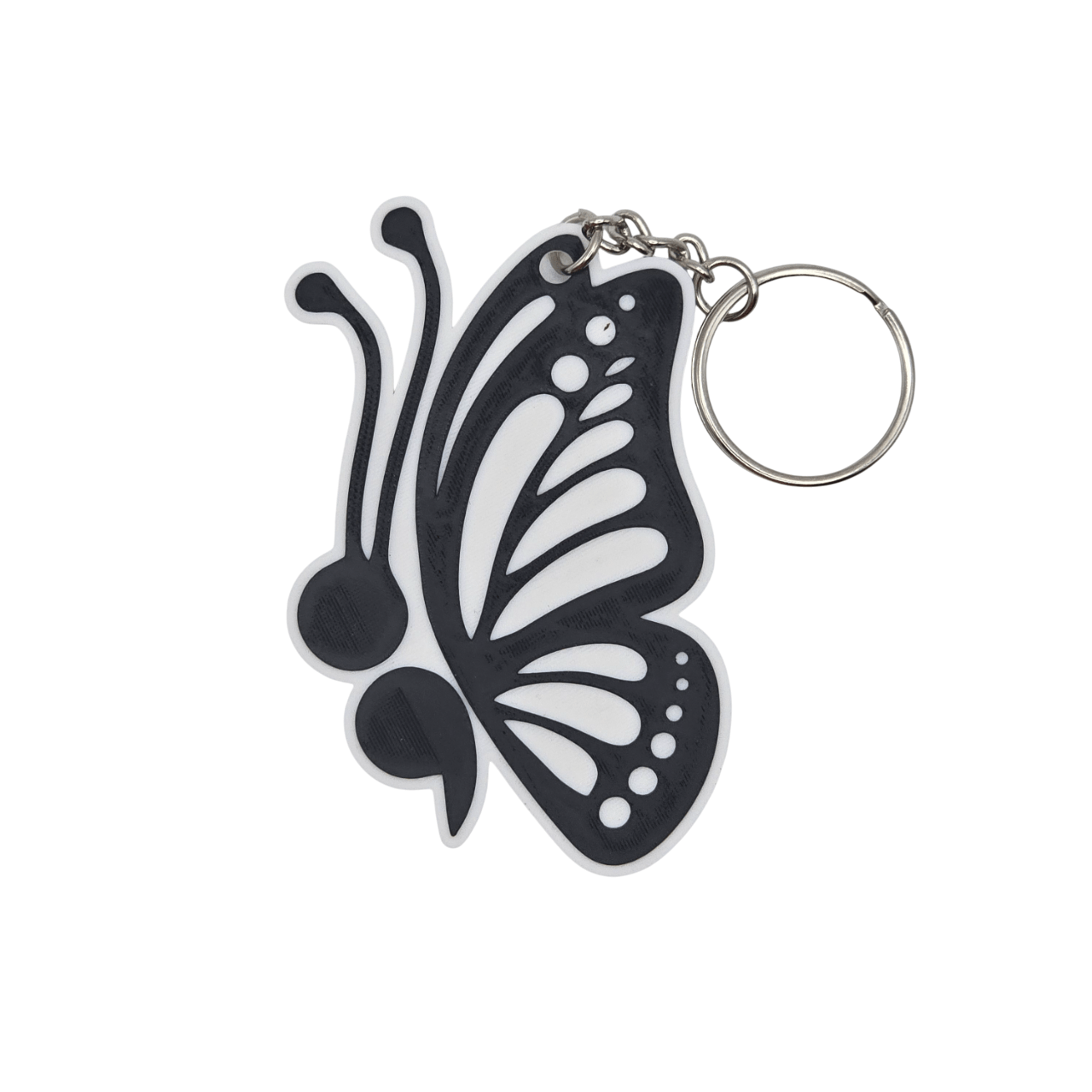 Monarch Side View Semicolon Keychain - Erratically Eccentric Creations