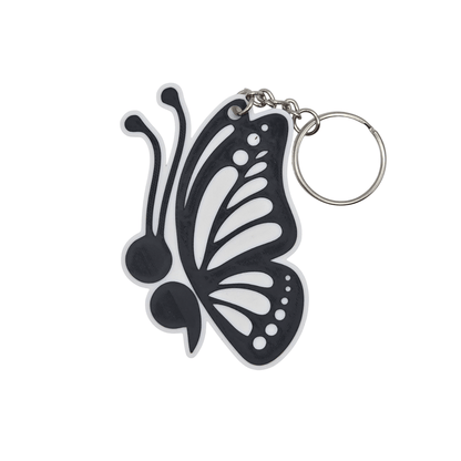 Monarch Side View Semicolon Keychain - Erratically Eccentric Creations