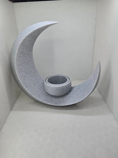 Moon Tea Light holder Fuzzy - Erratically Eccentric Creations