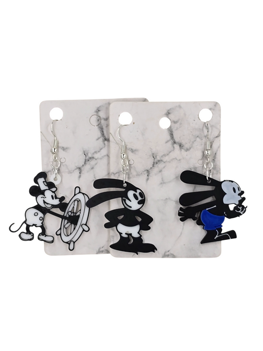 Oswald and Steamboat Willie Earrings