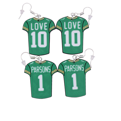 Parsons and Love Jersey Earrings (Green Bay Packers)