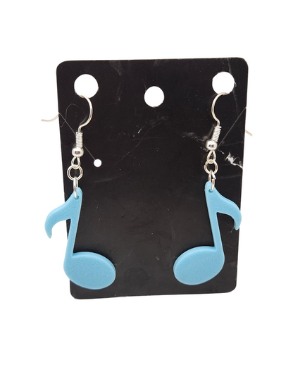 Eighth Note Earrings - 3d printed earrings!