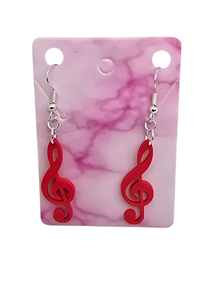 Treble Clef Earrings - 3D Printed Earrings