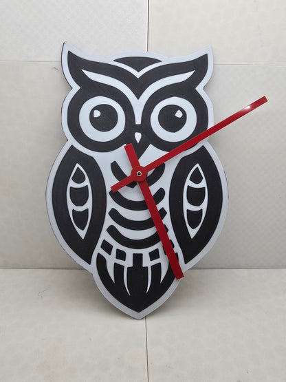 Owl Tribal Clock 3D Printed - Erratically Eccentric Creations