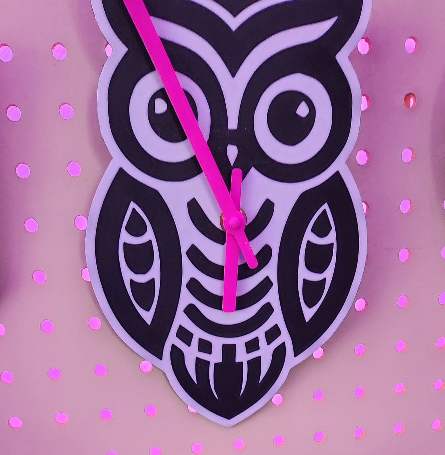 Owl Tribal Clock 3D Printed
