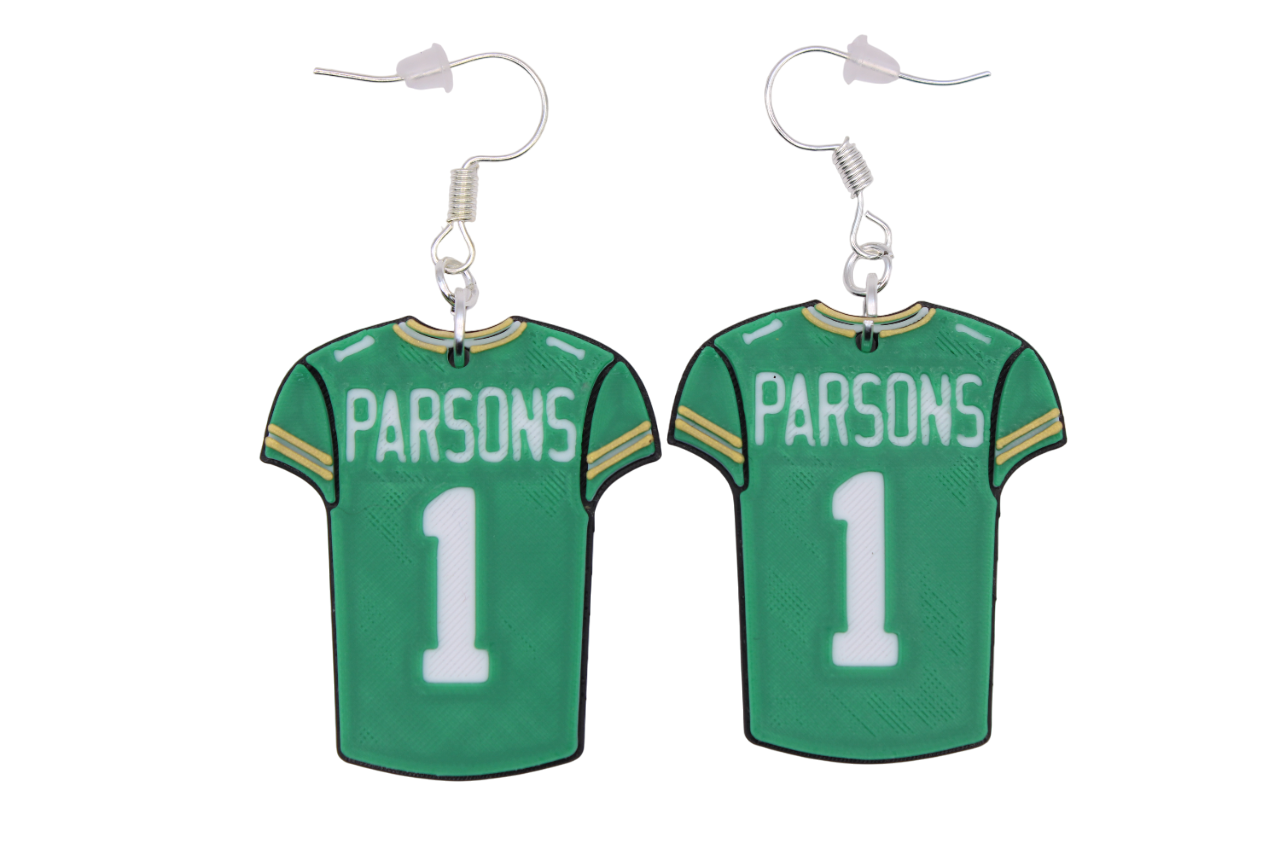 Parsons and Love Jersey Earrings (Green Bay Packers)