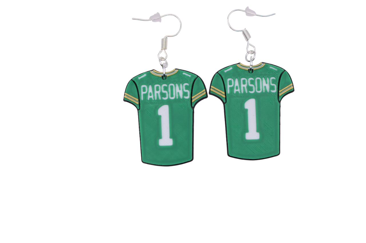 Parsons and Love Jersey Earrings (Green Bay Packers)