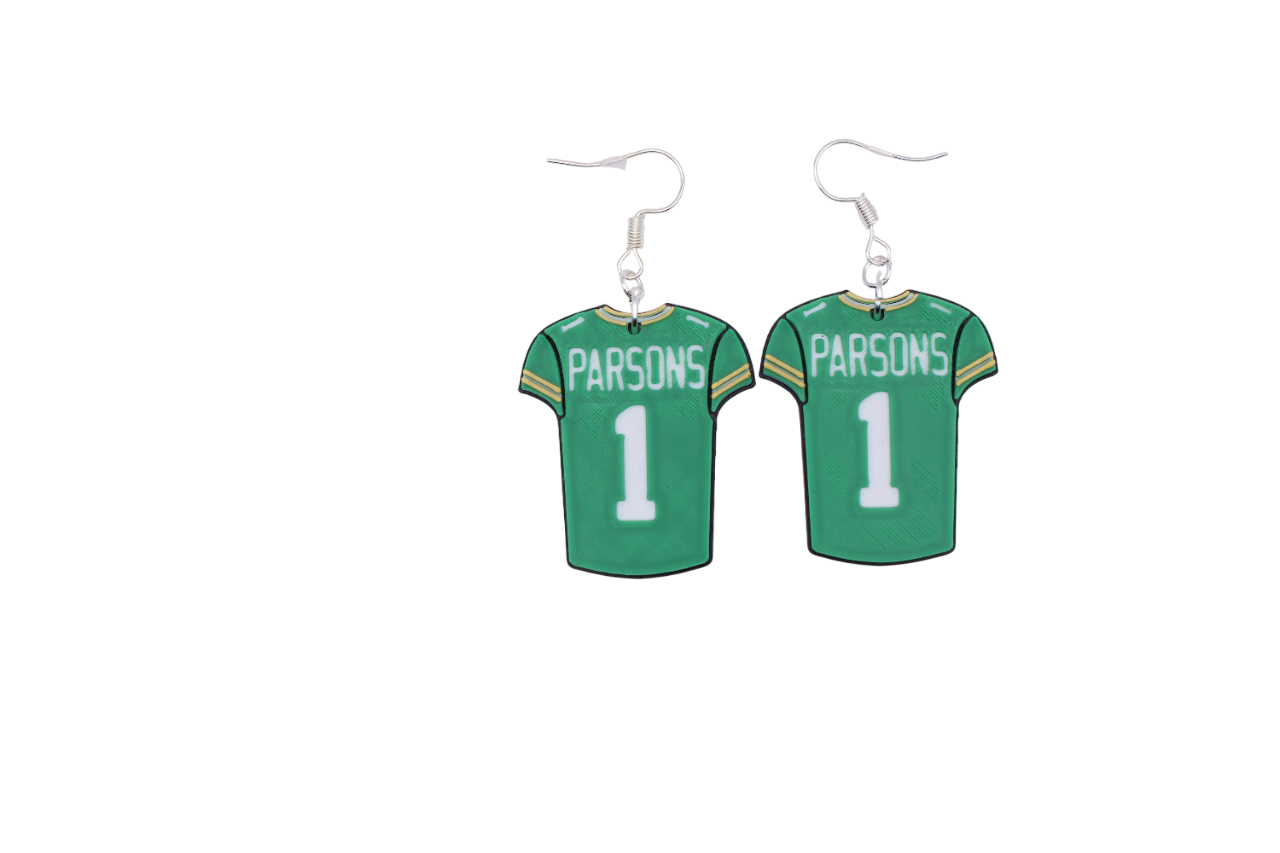 Parsons and Love Jersey Earrings (Green Bay Packers)