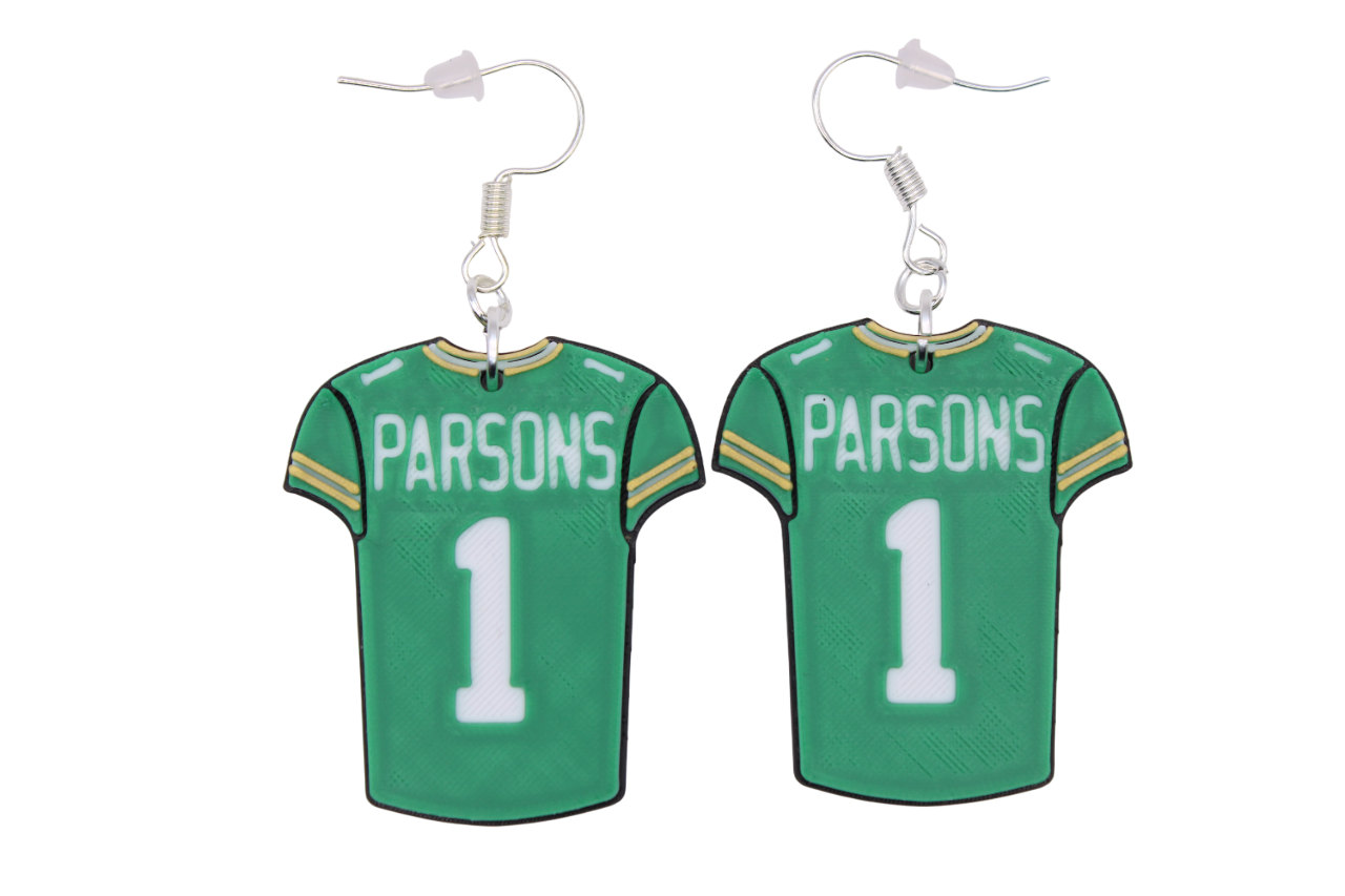 Parsons and Love Jersey Earrings (Green Bay Packers)