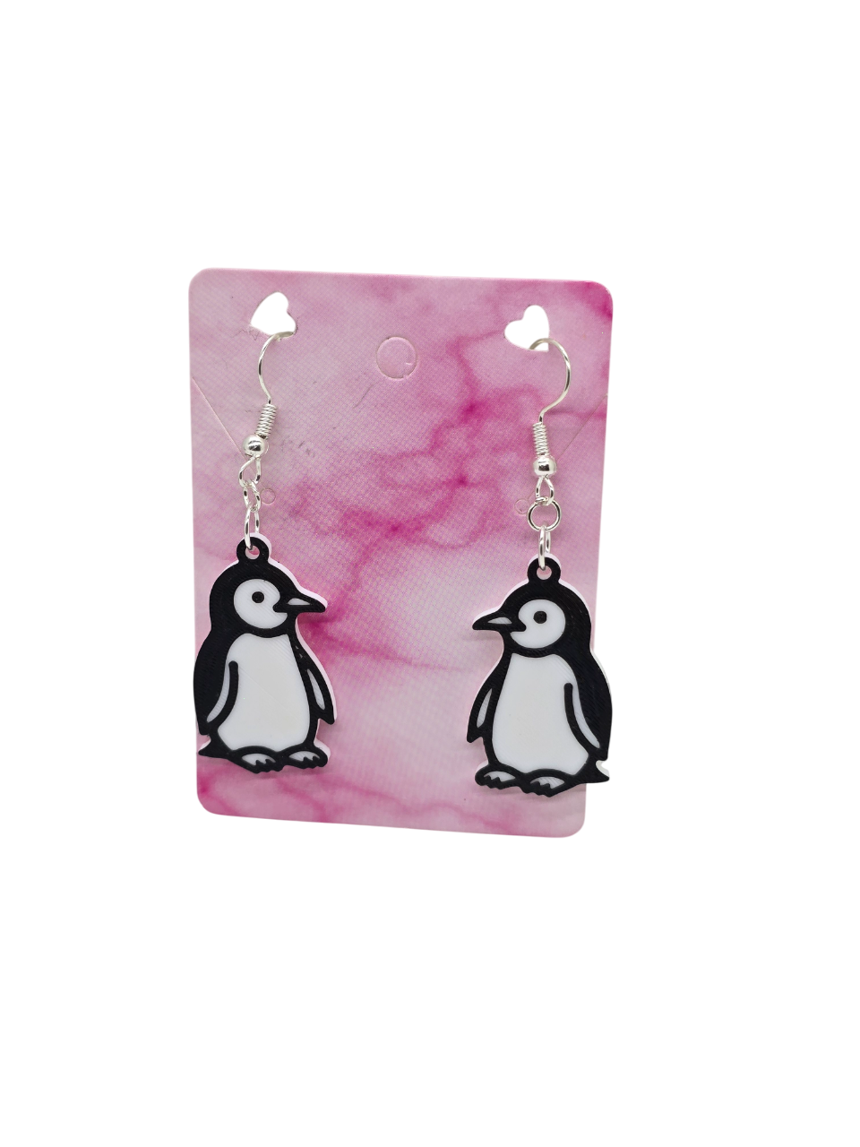 Baby Penguin B&W Earrings - 3D Printed Earrings!