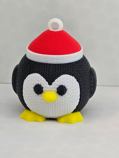 Knitted Penguin Ornament