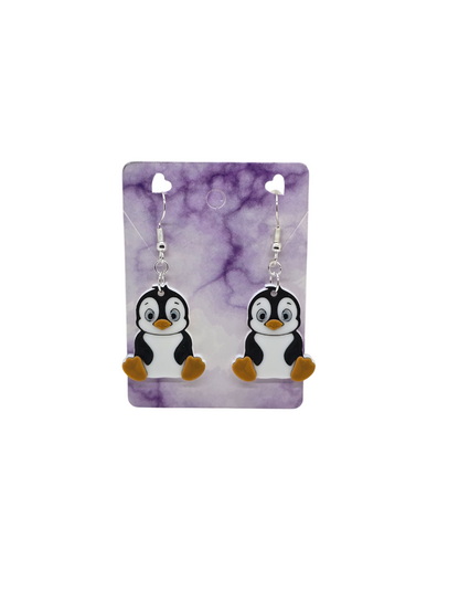 Baby Penguin in Color Earrings - 3D Printed Earrings!