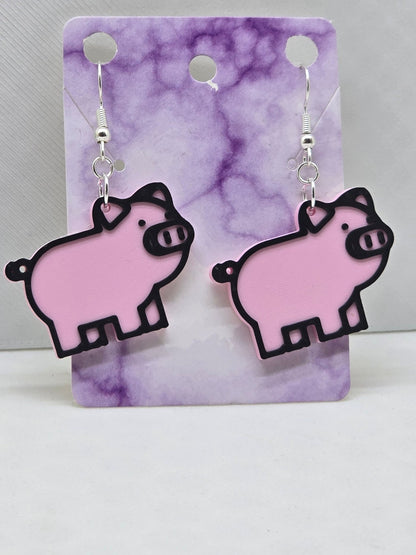 Pig Earrings - Erratically Eccentric Creations