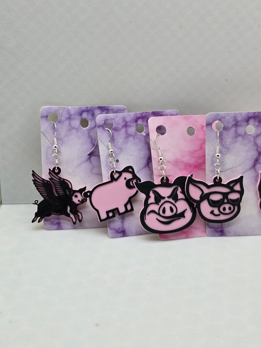 Pig Earrings - Erratically Eccentric Creations