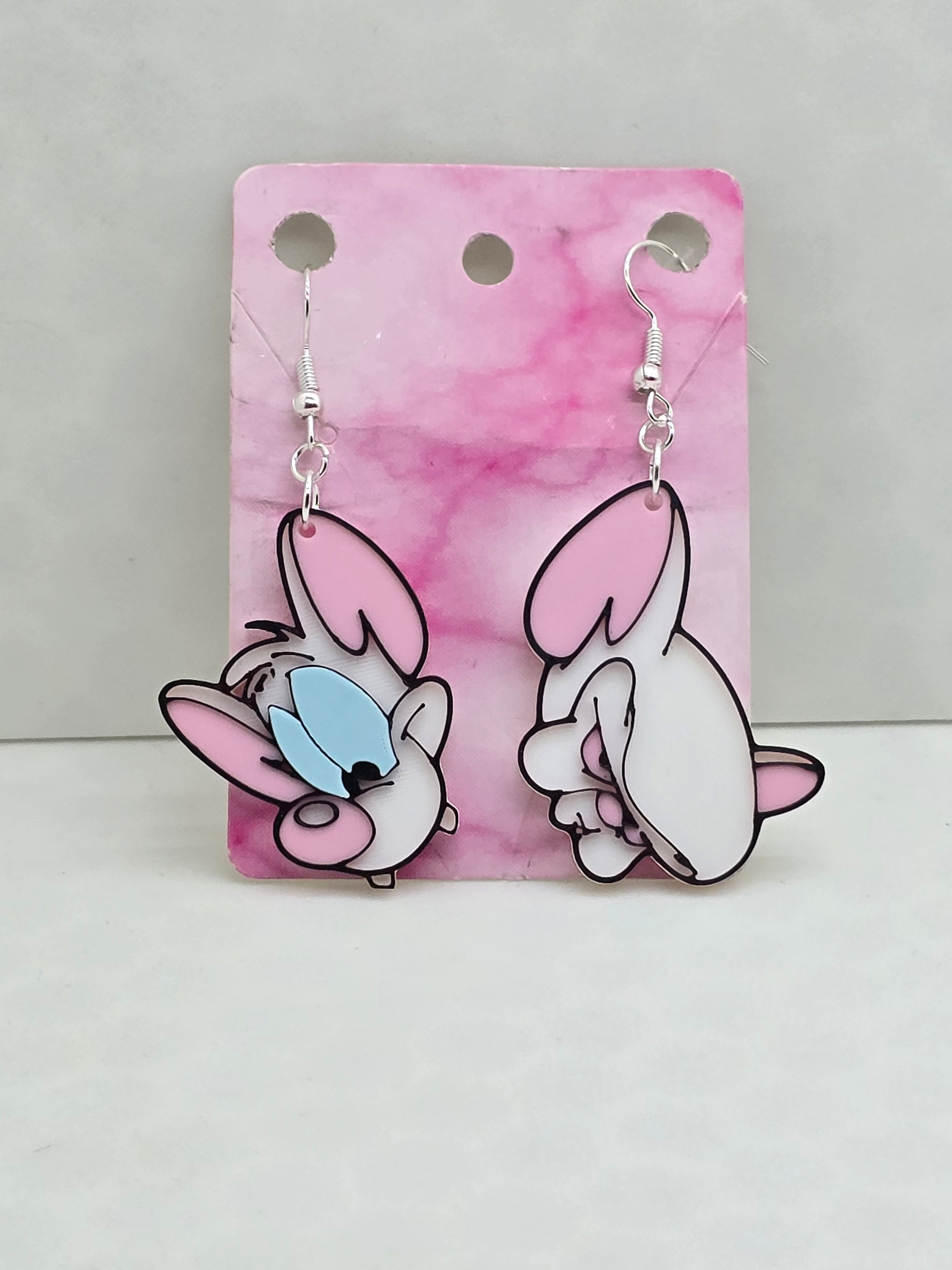 Pinky And The Brain Heads Earrings – Erratically Eccentric Creations