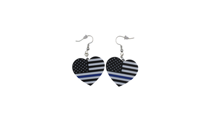 Nurse/Healthcare/First Responder, Police Heart Earrings - 3D Printed Earrings!