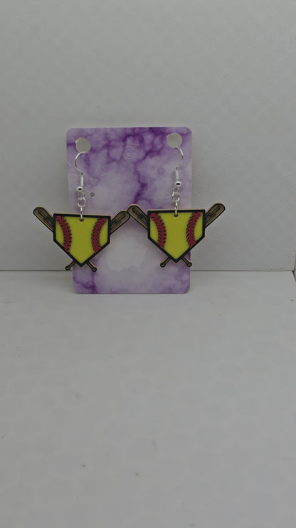 Base/Softball Plate with bats