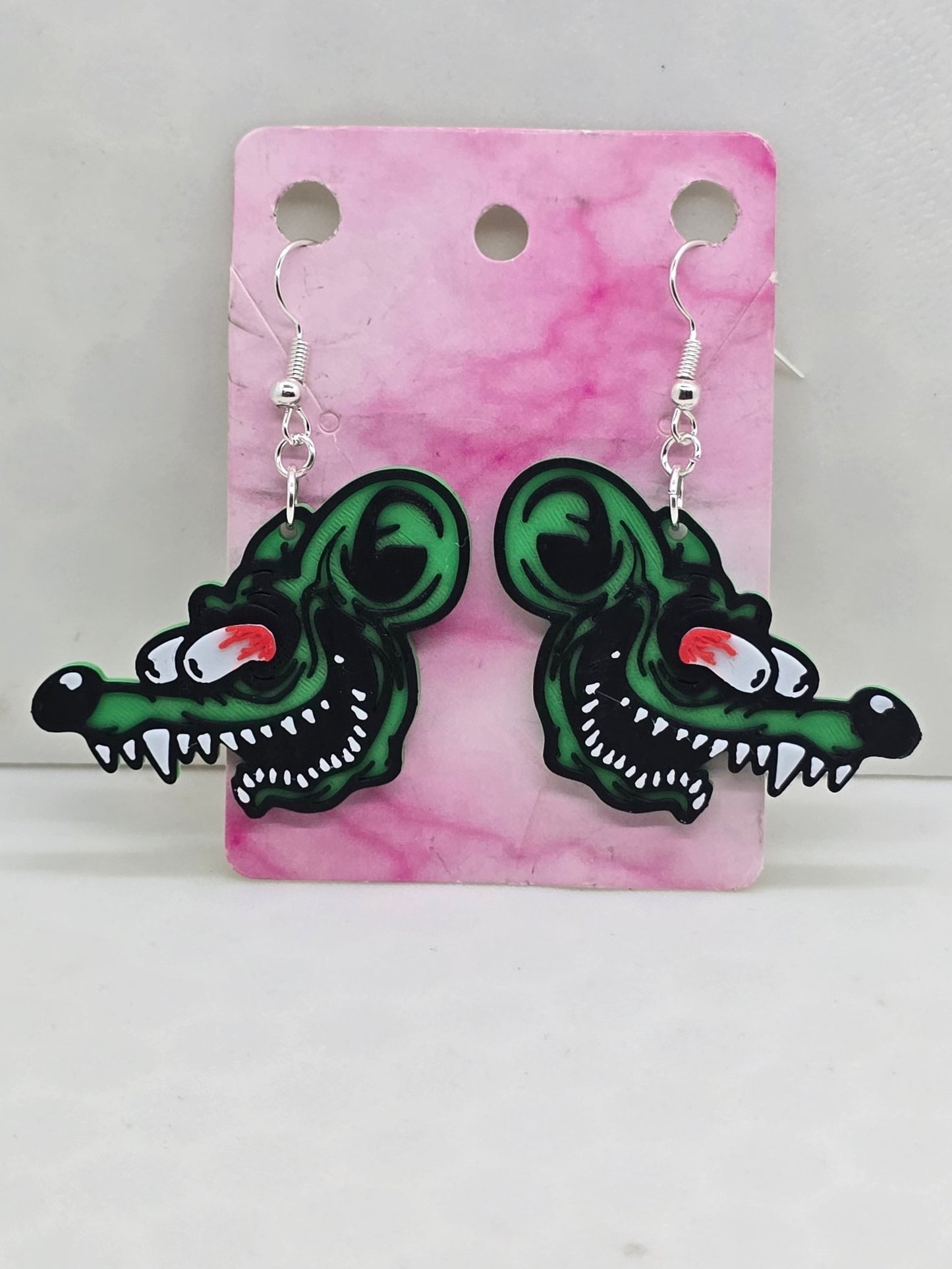 Rat Fink Face Earrings - Erratically Eccentric Creations