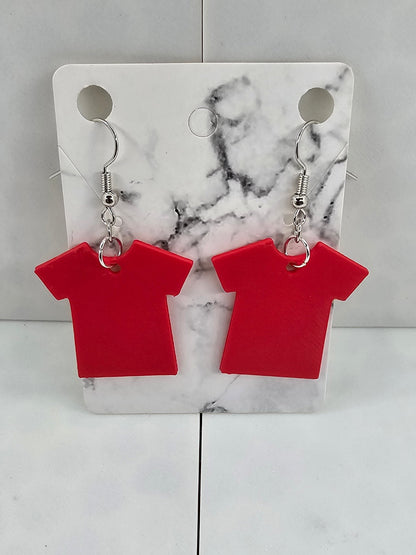 R.E.D. Shirt Earrings (Remember Everyone Deployed) - Erratically Eccentric Creations