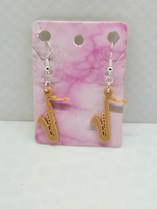 Saxophone Earrings - Erratically Eccentric Creations