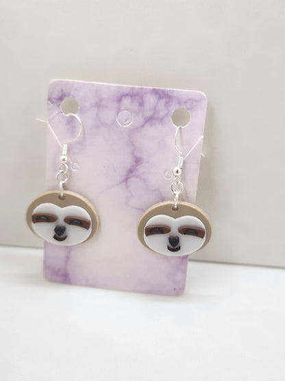 Sloth Whole Earrings - 3D Printed Earrings!