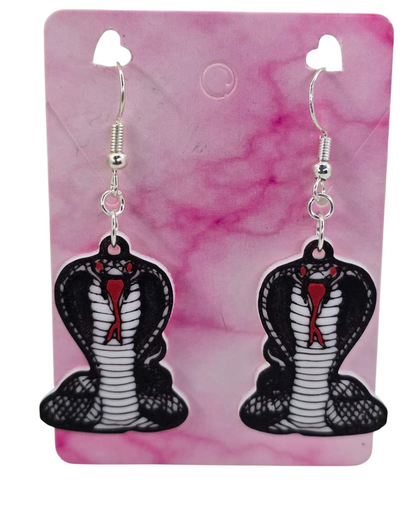 Cobra B&W Earrings - 3D Printed Earrings!
